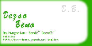 dezso beno business card